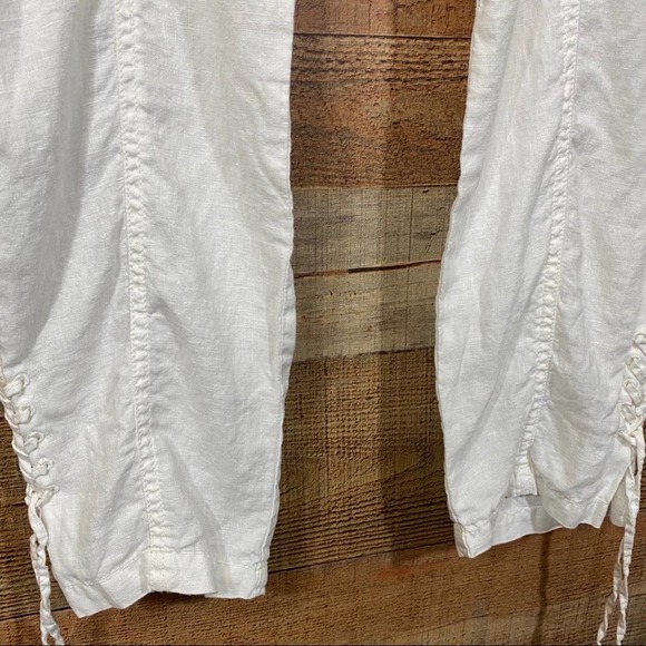 Joie Telutci Lace-Up Linen Cargo Pants White Size 12 - Picture 5 of 13